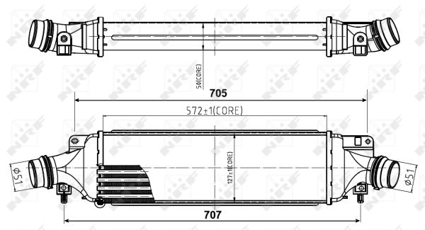 Chłodnica powietrza intercooler NRF 30780