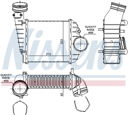Chłodnica powietrza intercooler NISSENS 96469