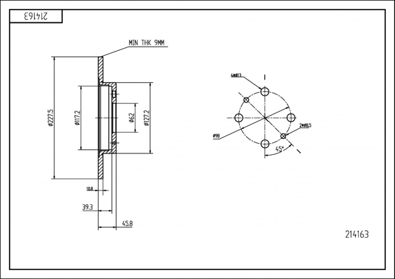 Tarcza hamulcowa HART 214 163