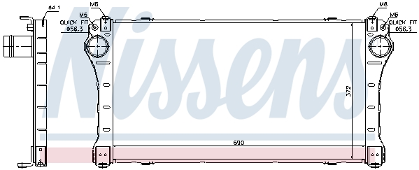 Chłodnica powietrza intercooler NISSENS 96564