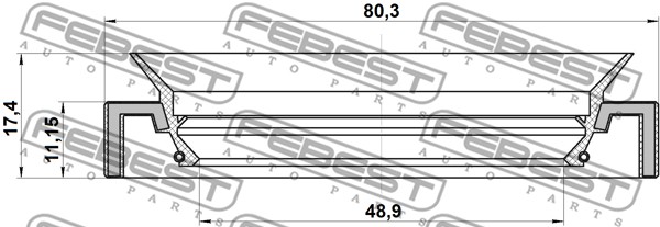 Pierścień uszczelniający półosi FEBEST 95HAY-50801117L