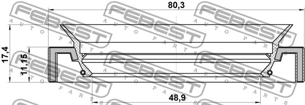 Pierścień uszczelniający półosi FEBEST 95HAY-50801117L