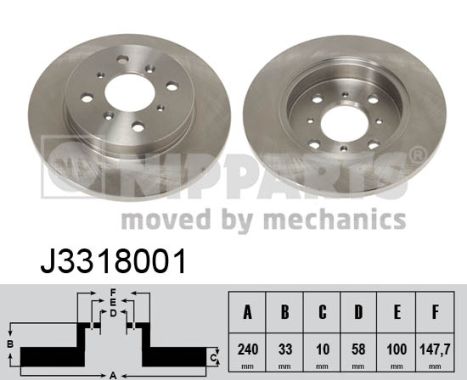 Tarcza hamulcowa NIPPARTS J3318001