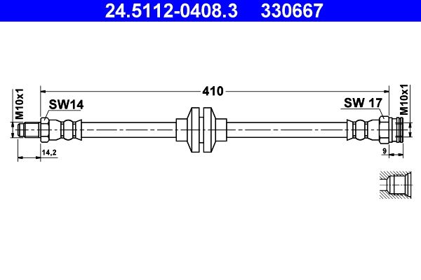 Przewód hamulcowy elastyczny ATE 24.5112-0408.3