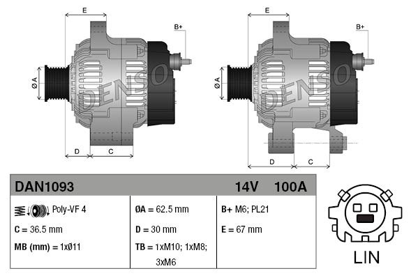 Alternator DENSO DAN1093