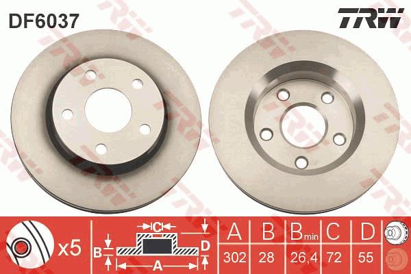 Tarcza hamulcowa TRW DF6037