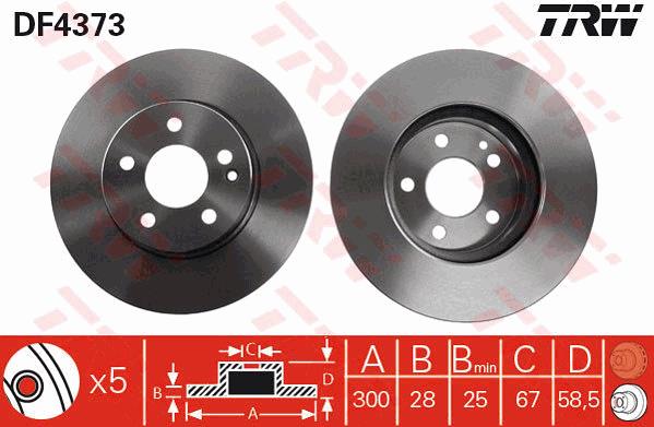 Tarcza hamulcowa TRW DF4373