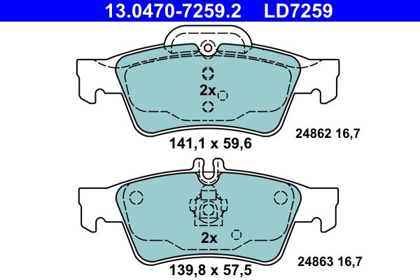 Klocki hamulcowe ATE 13.0470-7259.2