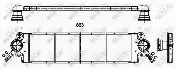 Chłodnica powietrza intercooler NRF 30354
