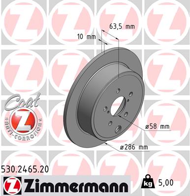 Tarcza hamulcowa ZIMMERMANN 530.2465.20