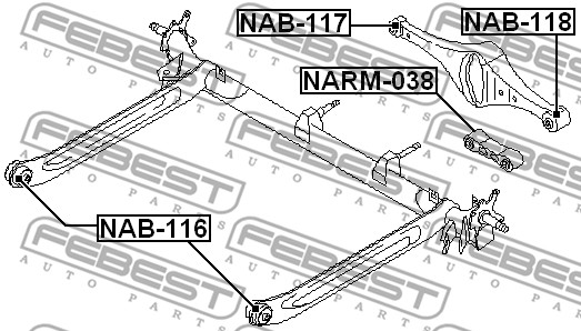 Wahacz zawieszenia koła FEBEST NARM-038