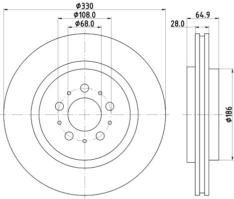 Tarcza hamulcowa HELLA PAGID 8DD 355 115-601