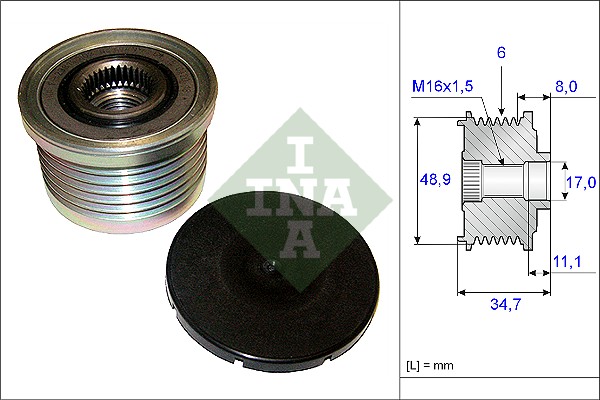 Sprzęgło alternatora INA 535 0088 10