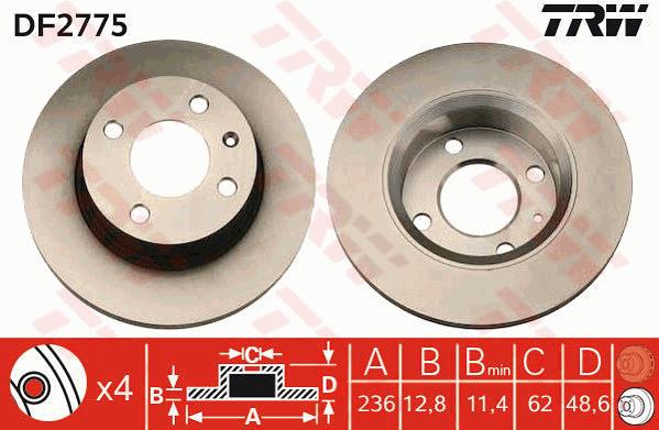 Tarcza hamulcowa TRW DF2775