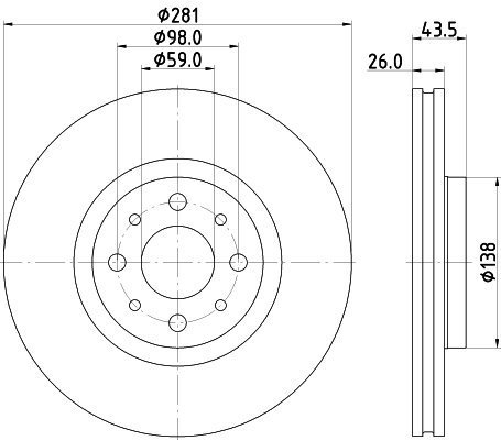 Tarcza hamulcowa HELLA 8DD 355 134-971