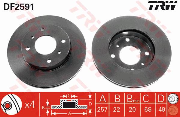 Tarcza hamulcowa TRW DF2591