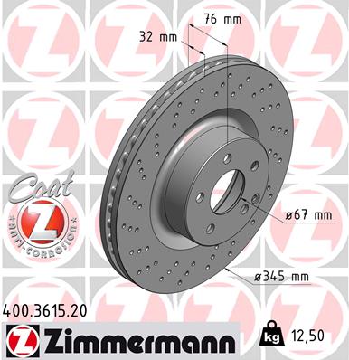 Tarcza hamulcowa ZIMMERMANN 400.3615.20