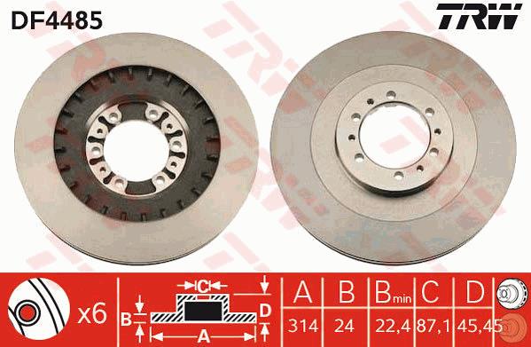 Tarcza hamulcowa TRW DF4485