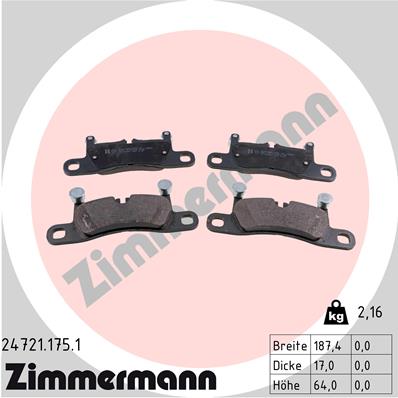 Klocki hamulcowe ZIMMERMANN 24721.175.1