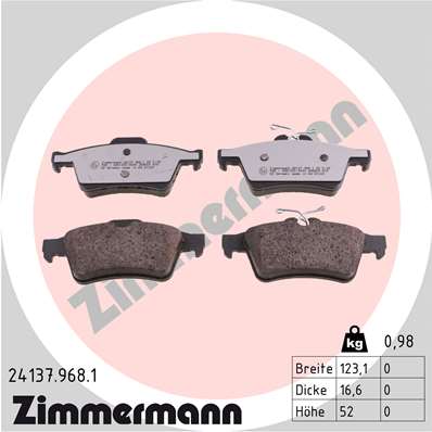 Klocki hamulcowe ZIMMERMANN 24137.968.1