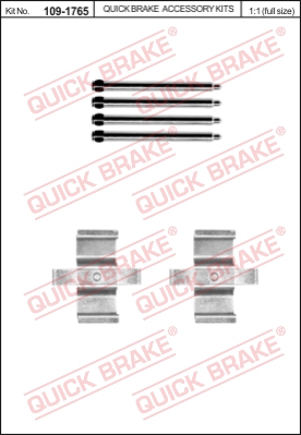Zestaw akcesoriów montażowych  klocków hamulcowych QUICK BRAKE 109-1765