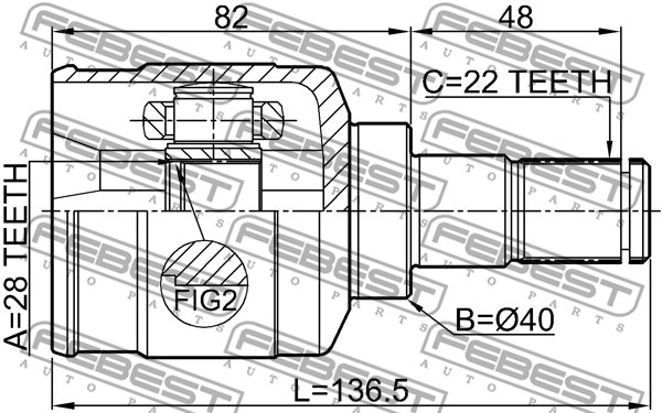 Przegub FEBEST 0711-RS413RH