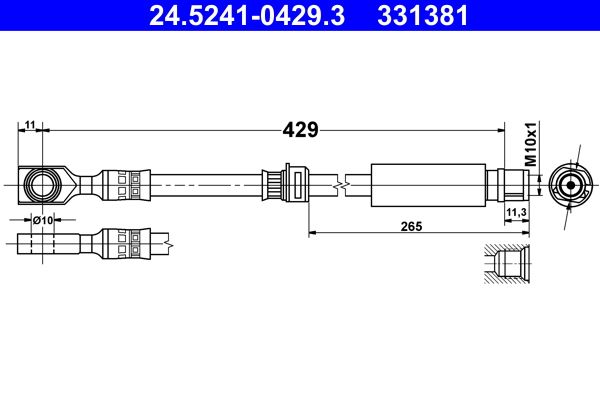 Przewód hamulcowy elastyczny ATE 24.5241-0429.3