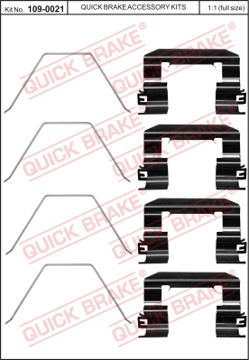 Zestaw akcesoriów montażowych  klocków hamulcowych QUICK BRAKE 109-0021