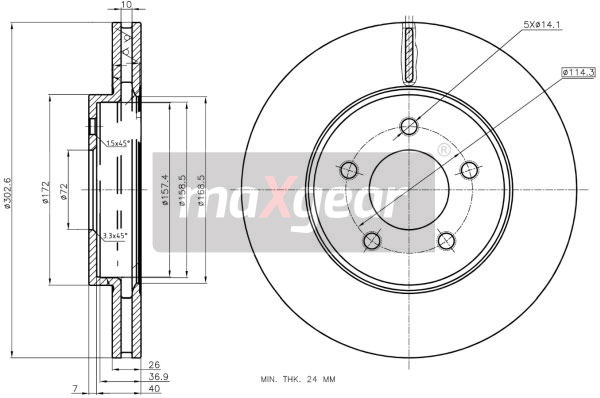 Tarcza hamulcowa MAXGEAR 19-3352