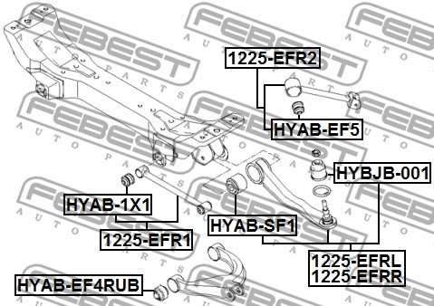 Tuleja wahacza FEBEST HYAB-EF4RUB