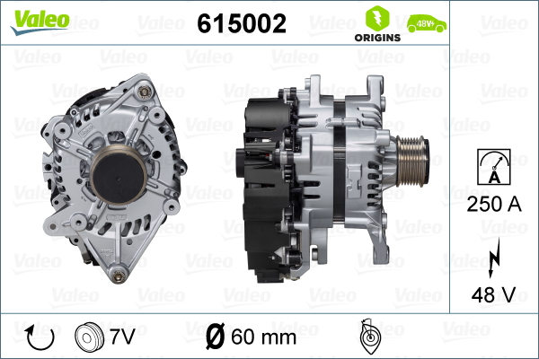 Rozrusznikoalternator VALEO 615002