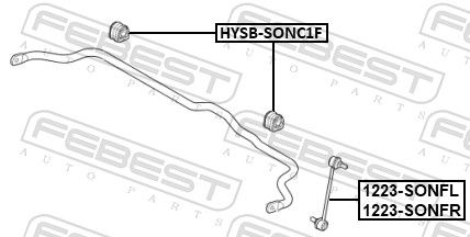 Zawieszenie, stabilizator FEBEST HYSB-SONC1F
