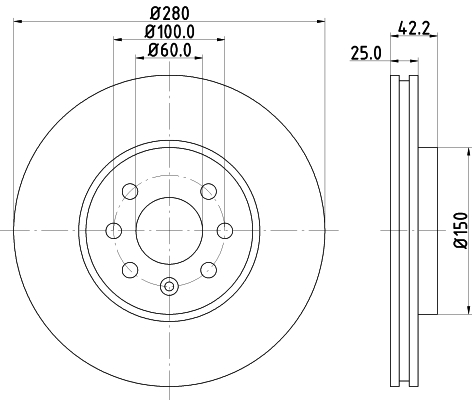 Tarcza hamulcowa HELLA PAGID 8DD 355 128-171