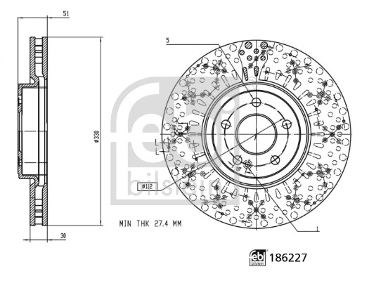 Tarcza hamulcowa FEBI BILSTEIN 186227