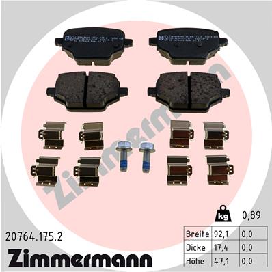 Klocki hamulcowe ZIMMERMANN 20764.175.2