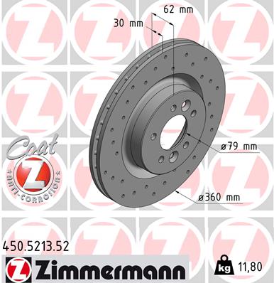 Tarcza hamulcowa ZIMMERMANN 450.5213.52