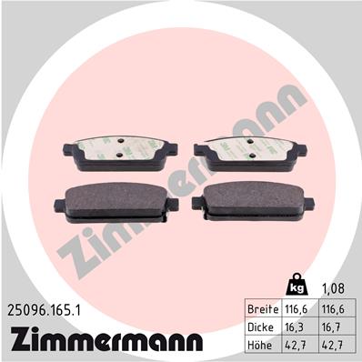 Klocki hamulcowe ZIMMERMANN 25096.165.1