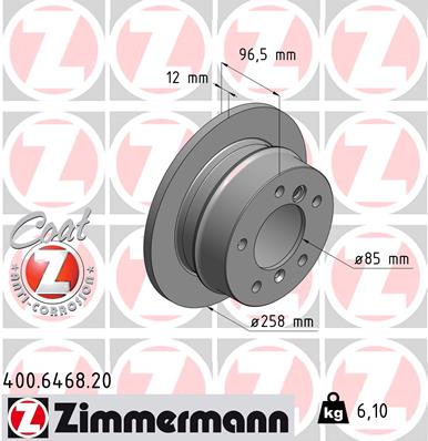 Tarcza hamulcowa ZIMMERMANN 400.6468.20