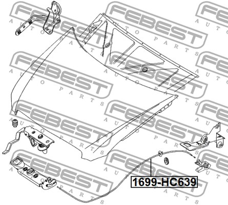 Cięgno zamka pokrywy komory silnika FEBEST 1699-HC639