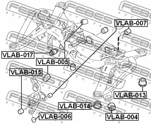 Łożyskowanie  korpusu osi FEBEST VLAB-014