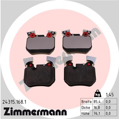 Klocki hamulcowe ZIMMERMANN 24315.168.1