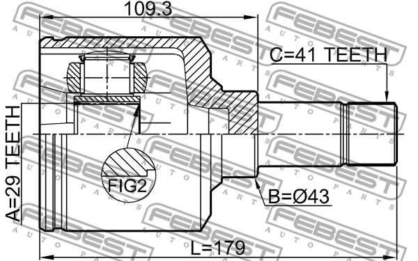 Przegub FEBEST 2811-DUCQ18LH