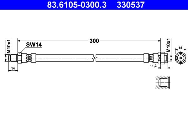 Przewód hamulcowy elastyczny ATE 83.6105-0300.3