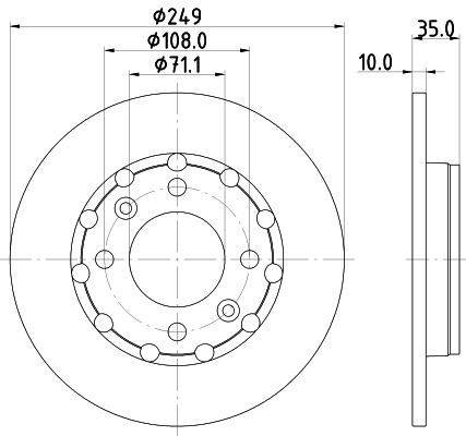 Tarcza hamulcowa HELLA 8DD 355 133-571