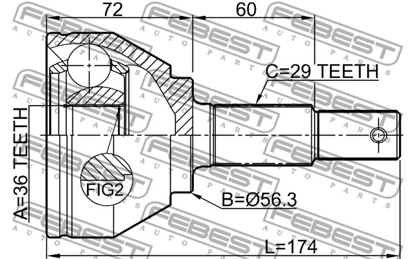 Przegub FEBEST 0210-T31M9