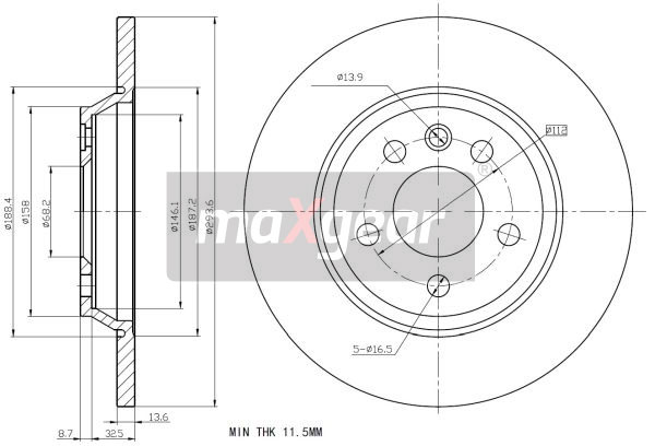 Tarcza hamulcowa MAXGEAR 19-1218