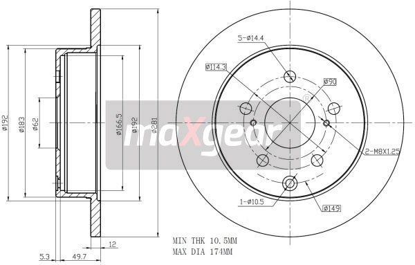 Tarcza hamulcowa MAXGEAR 19-2466