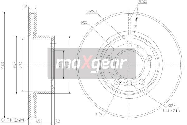 Tarcza hamulcowa MAXGEAR 19-1321