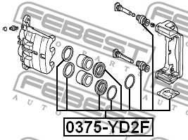 Zestaw naprawczy zacisku FEBEST 0375-YD2F