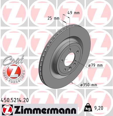 Tarcza hamulcowa ZIMMERMANN 450.5214.20